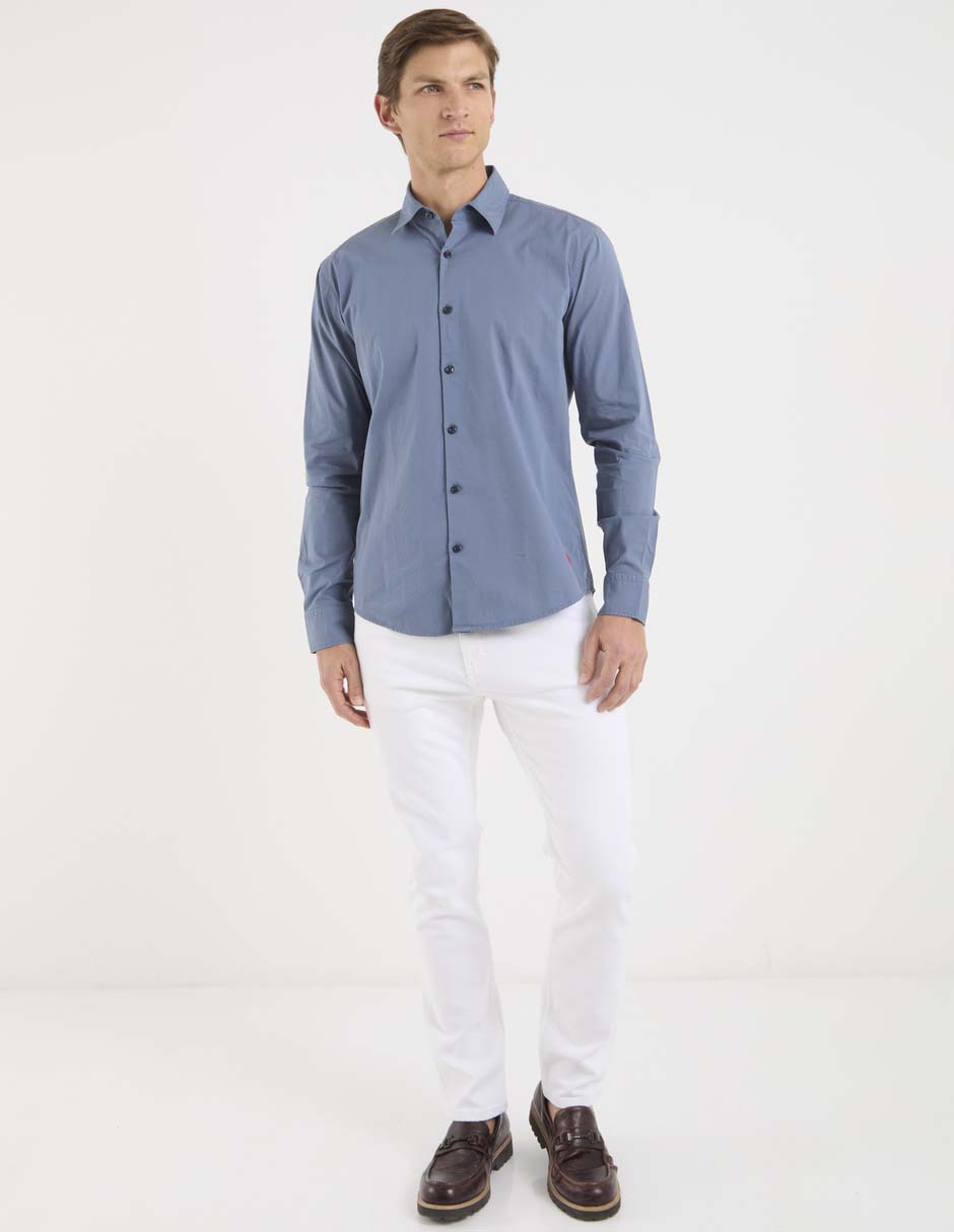 Camisa casual hugo de algodón manga larga para hombre
