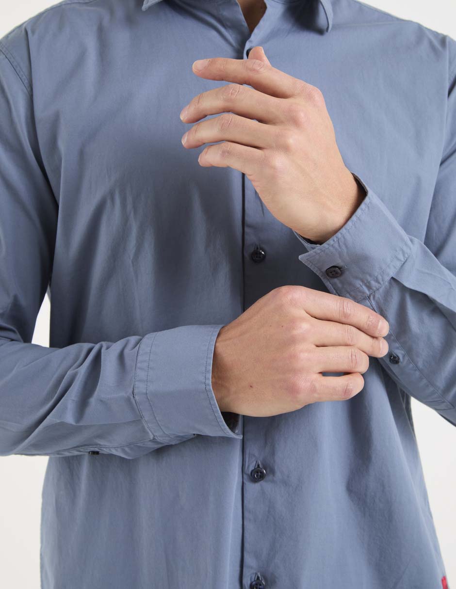 Camisa casual hugo de algodón manga larga para hombre