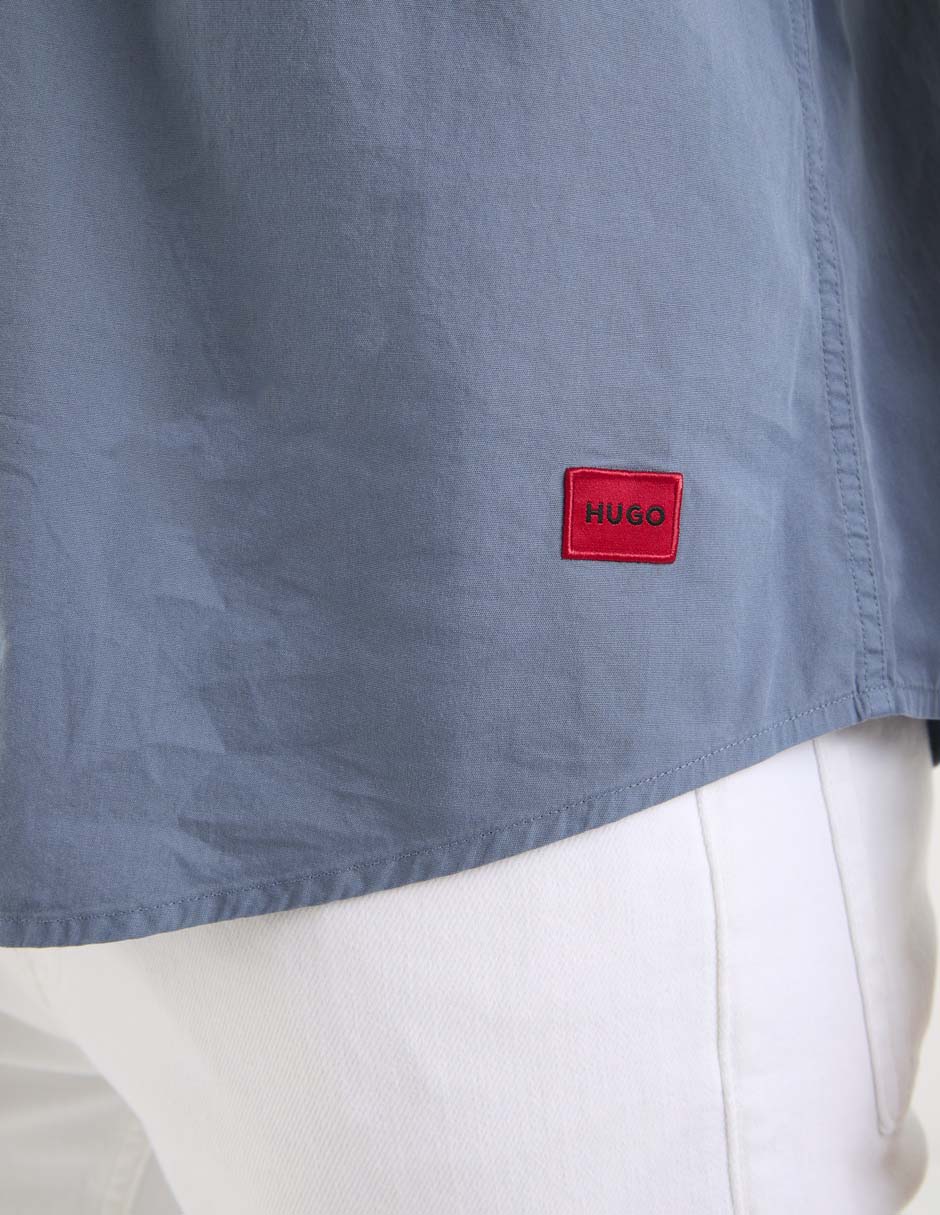 Camisa casual hugo de algodón manga larga para hombre