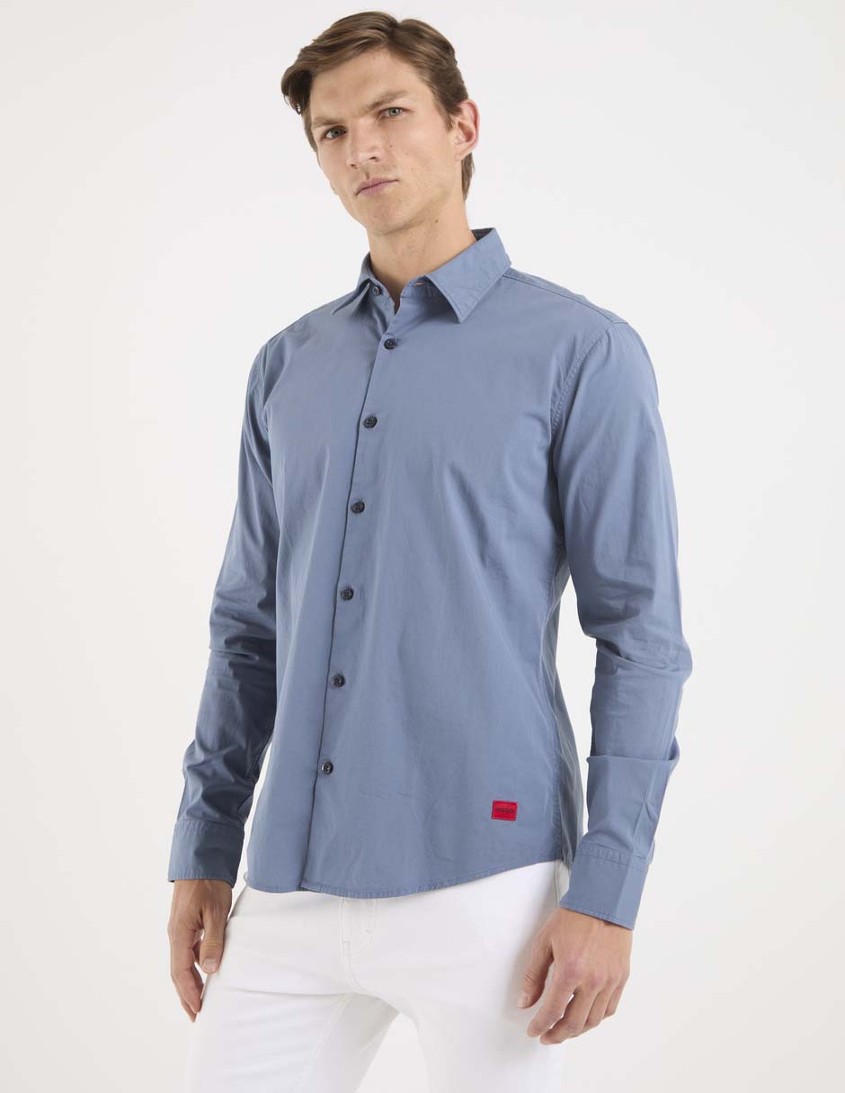 Camisa casual de algodón manga larga para hombre Camisa casual de algodón manga larga para hombre