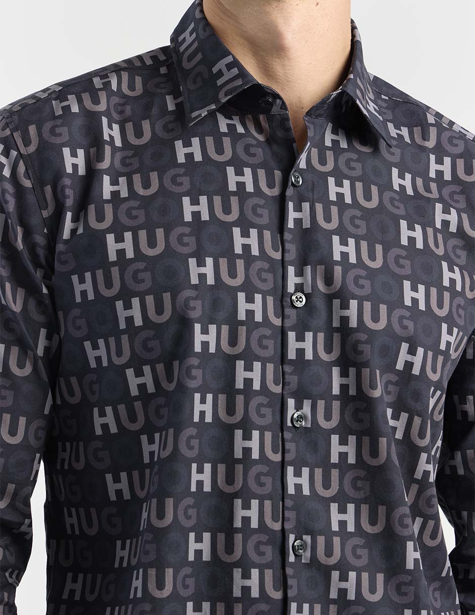 Camisa casual Hugo de algodón manga larga para hombre