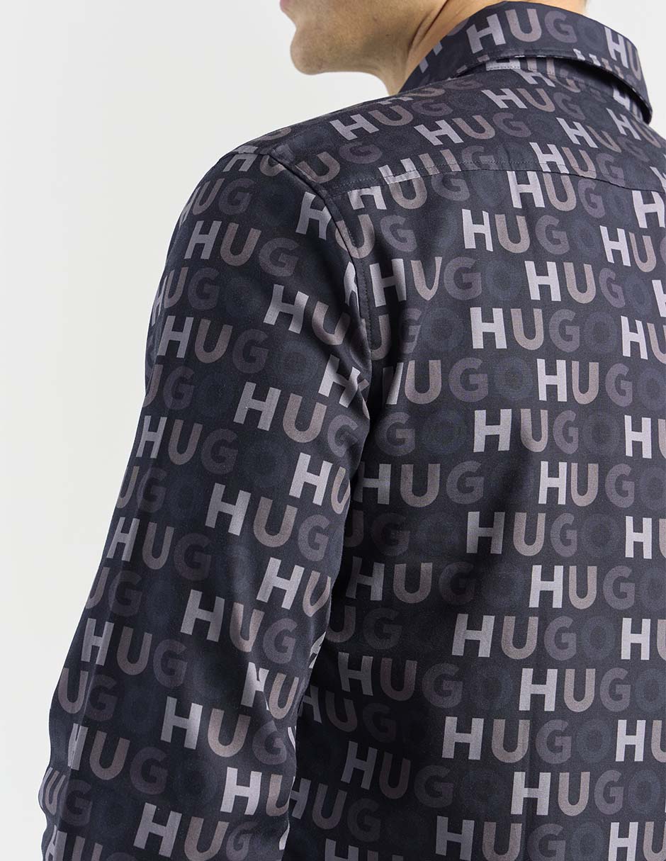 Camisa casual Hugo de algodón manga larga para hombre