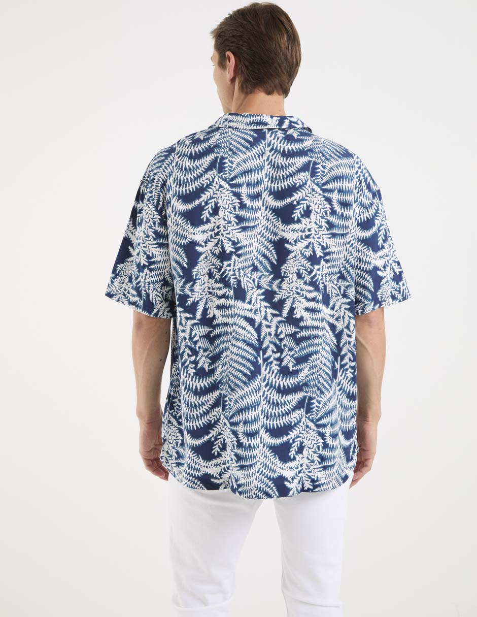 Camisa playa hugo manga corta para hombre