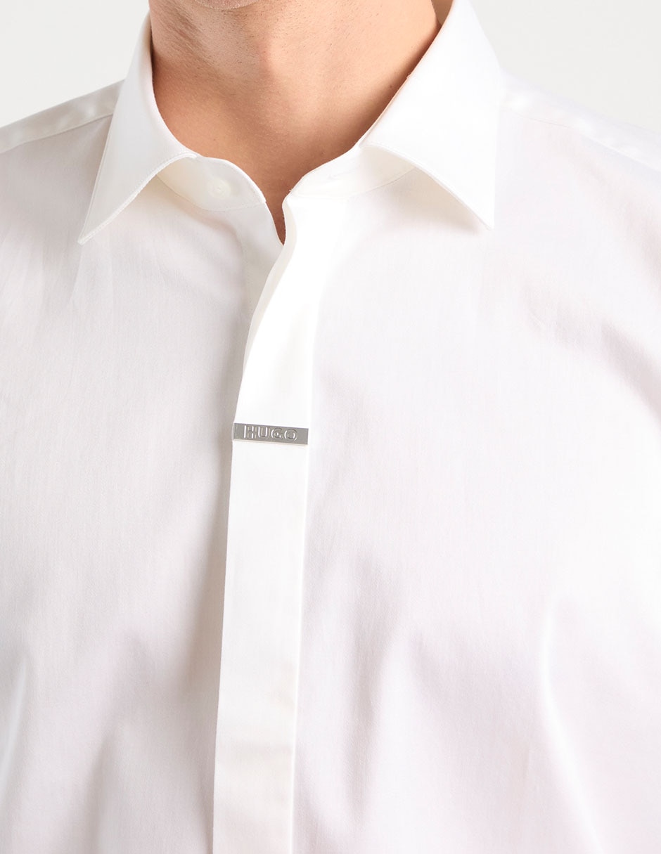 Camisa de vestir Hugo de algodón manga larga para hombre