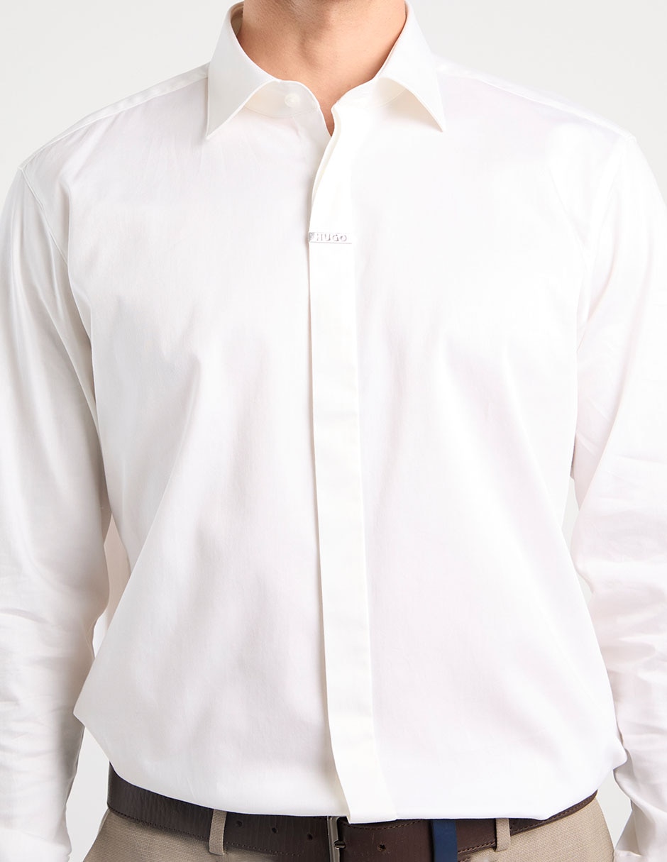 Camisa de vestir Hugo de algodón manga larga para hombre