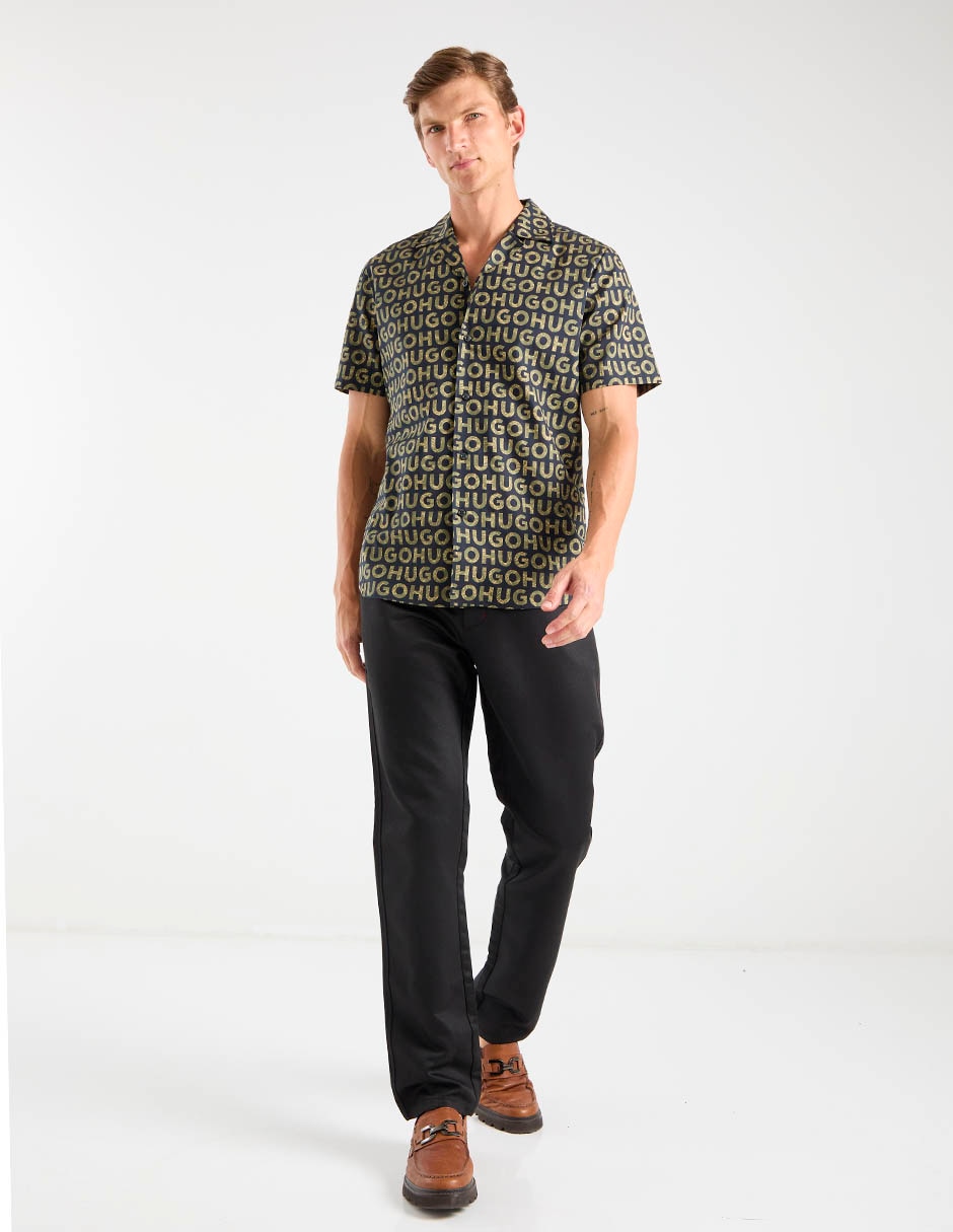 Camisa casual de algodón manga corta para hombre