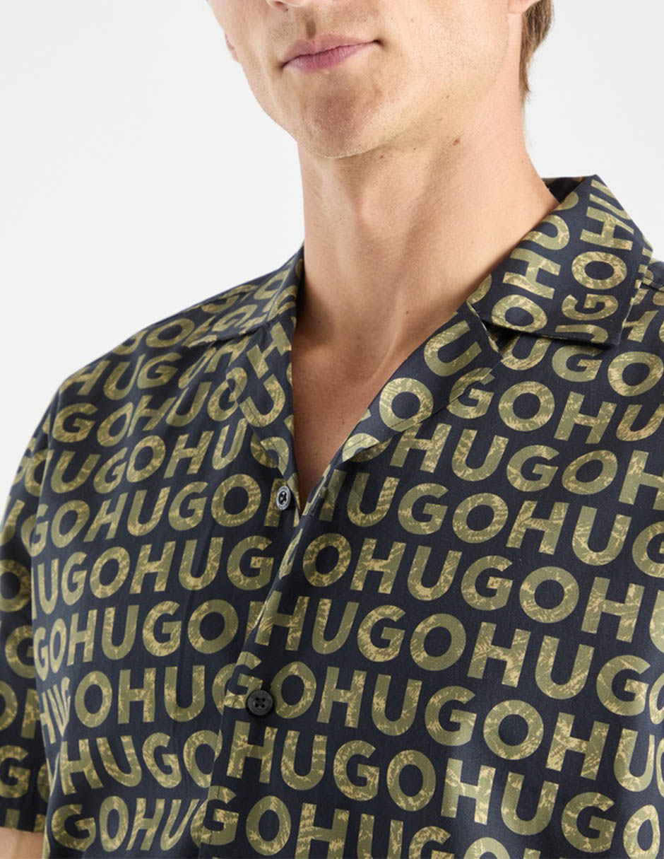 Camisa casual de algodón manga corta para hombre