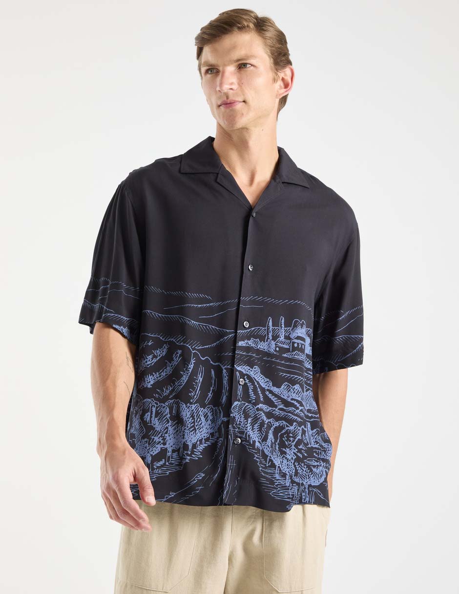Camisa casual hugo manga corta para hombre