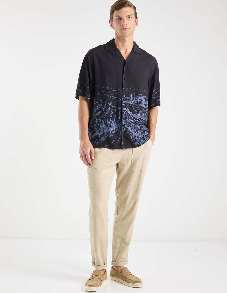 Camisa casual hugo manga corta para hombre