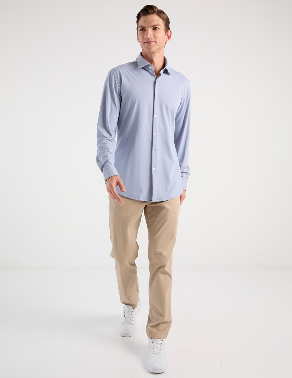 Camisa casual manga larga para hombre 2