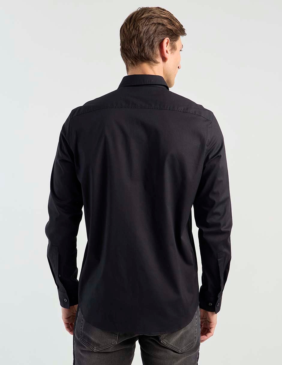 Camisa casual de algodón manga larga para hombre 6
