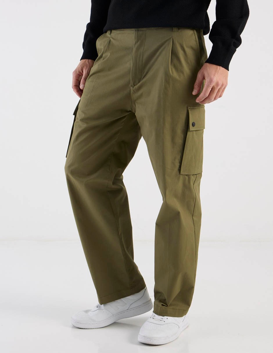 Pantalón cargo recto de algodón para hombre