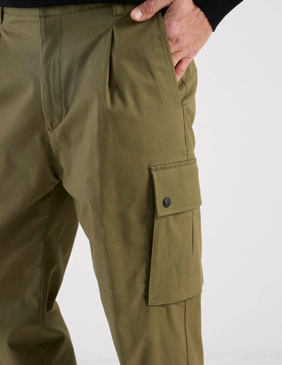 Pantalón cargo recto Hugo de algodón para hombre