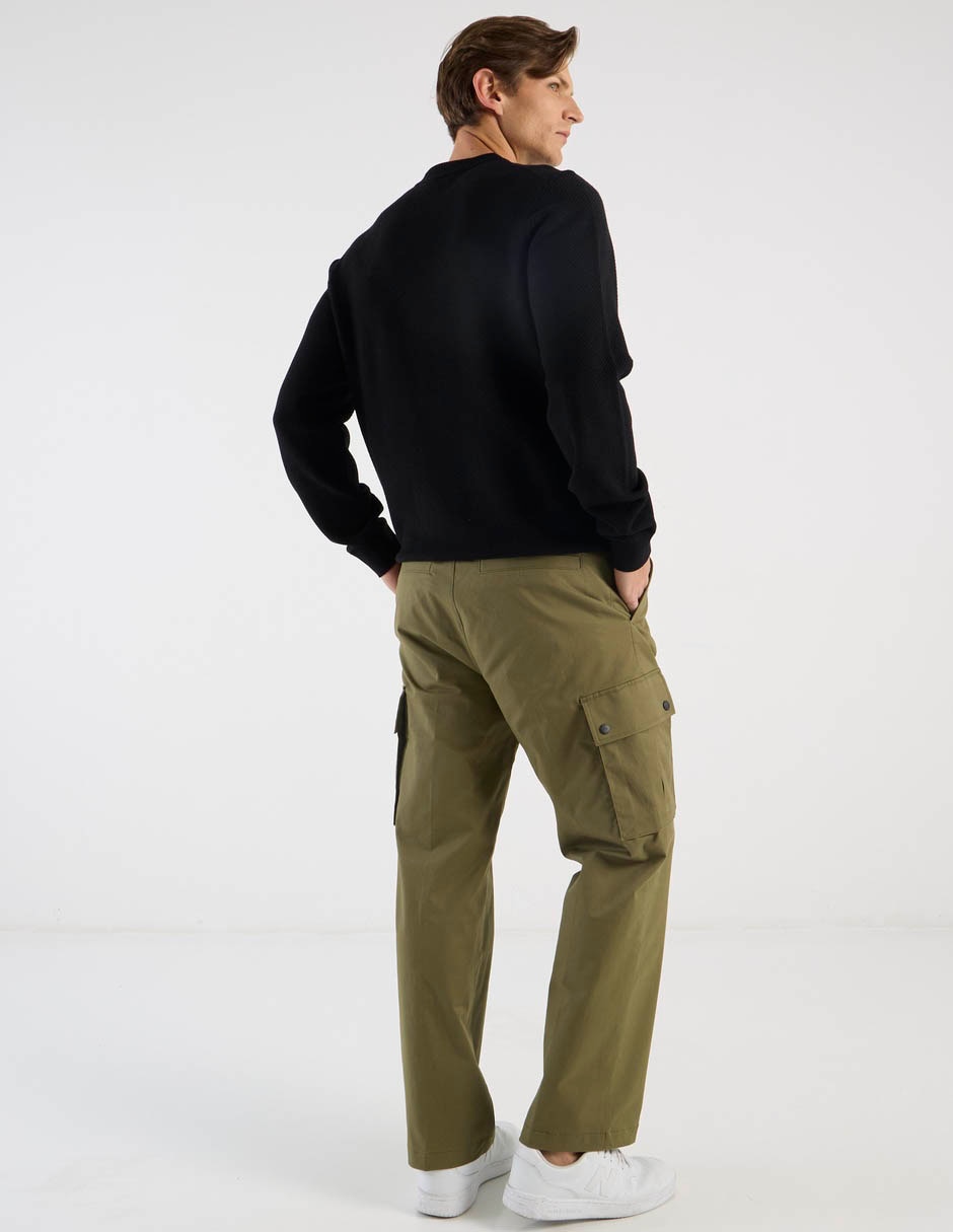 Pantalón cargo recto Hugo de algodón para hombre