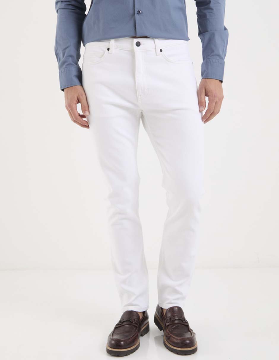Jeans slim lavado claro para hombre