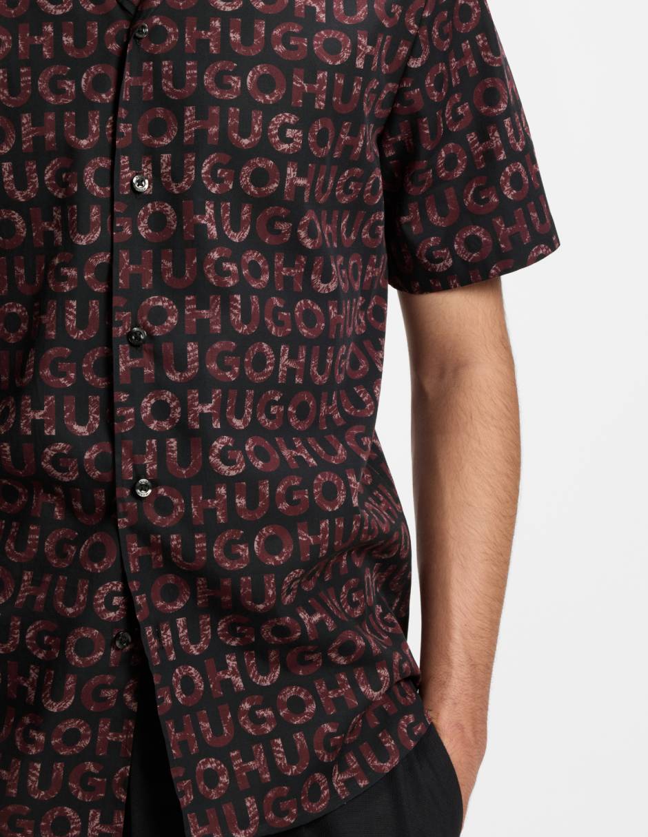 Camisa casual Hugo de algodón manga corta para hombre