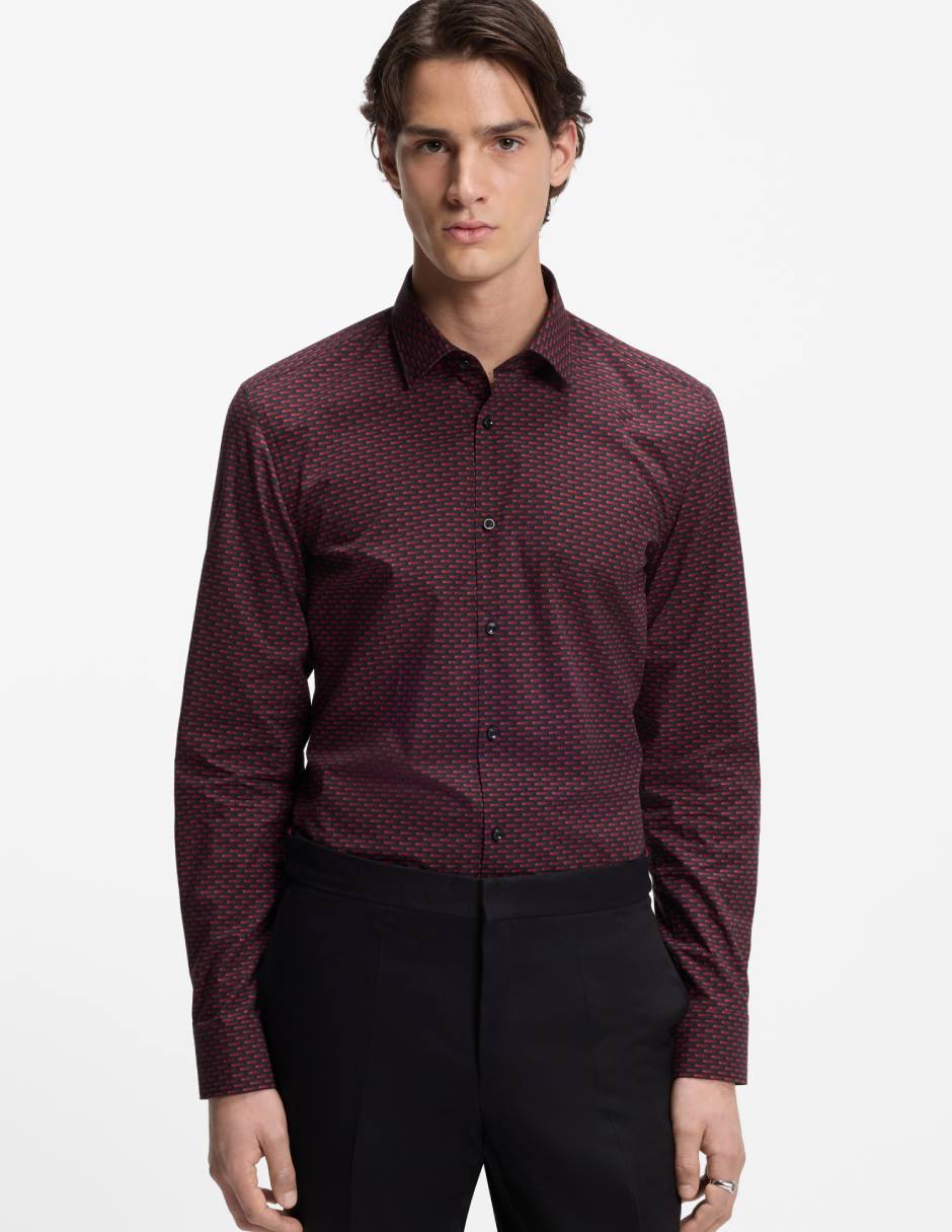 Camisa business casual de algodón manga larga para hombre