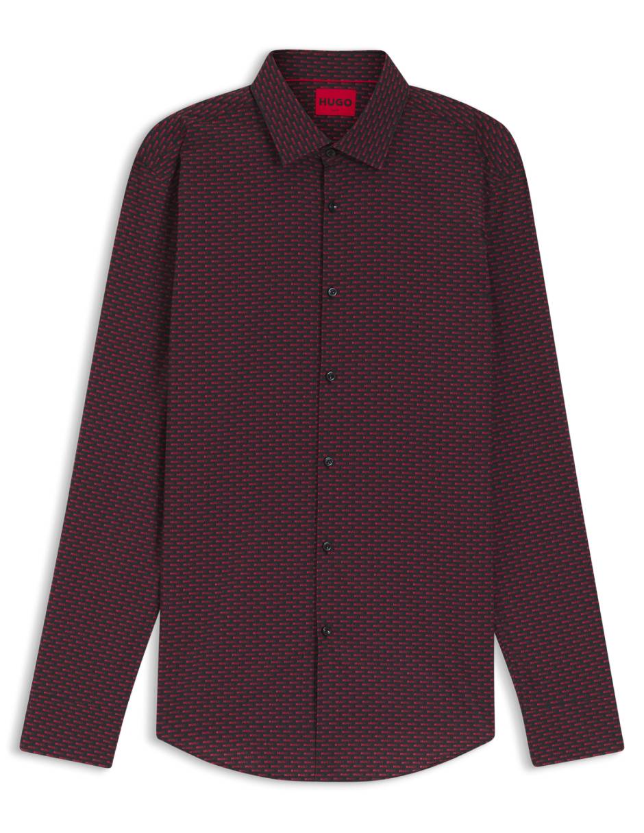 Camisa business casual Hugo de algodón manga larga para hombre