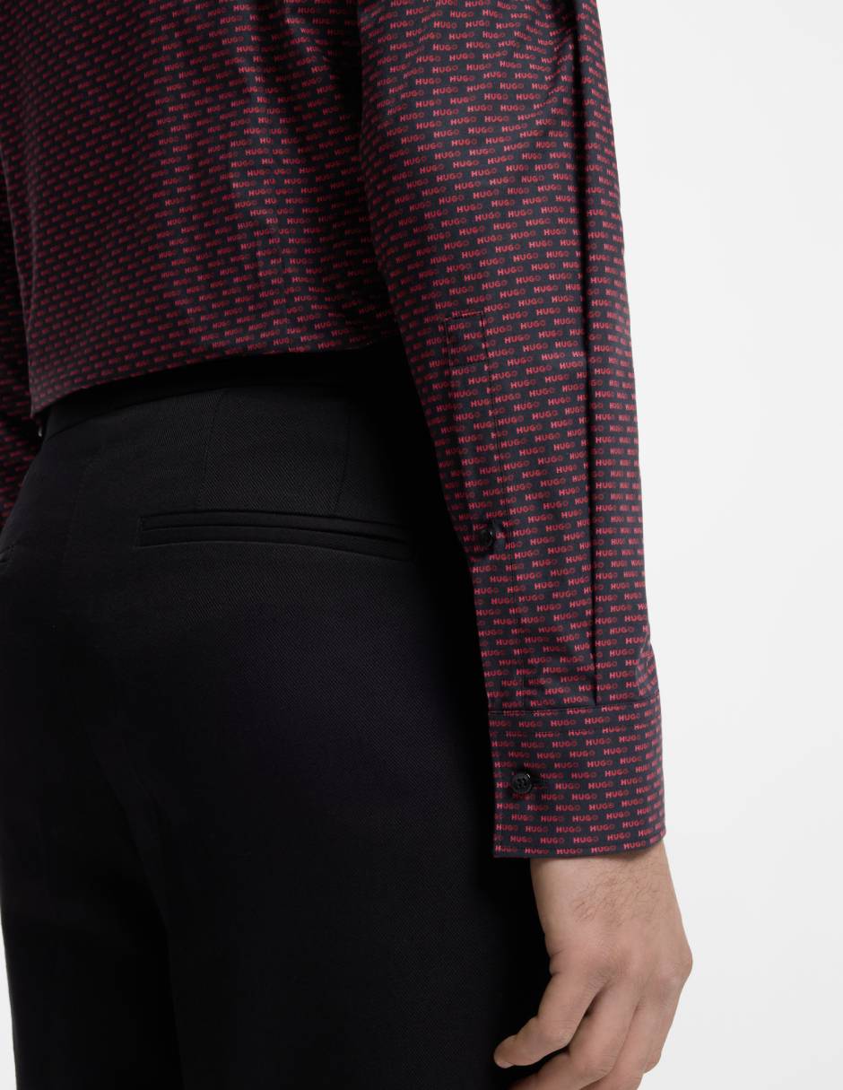 Camisa business casual Hugo de algodón manga larga para hombre