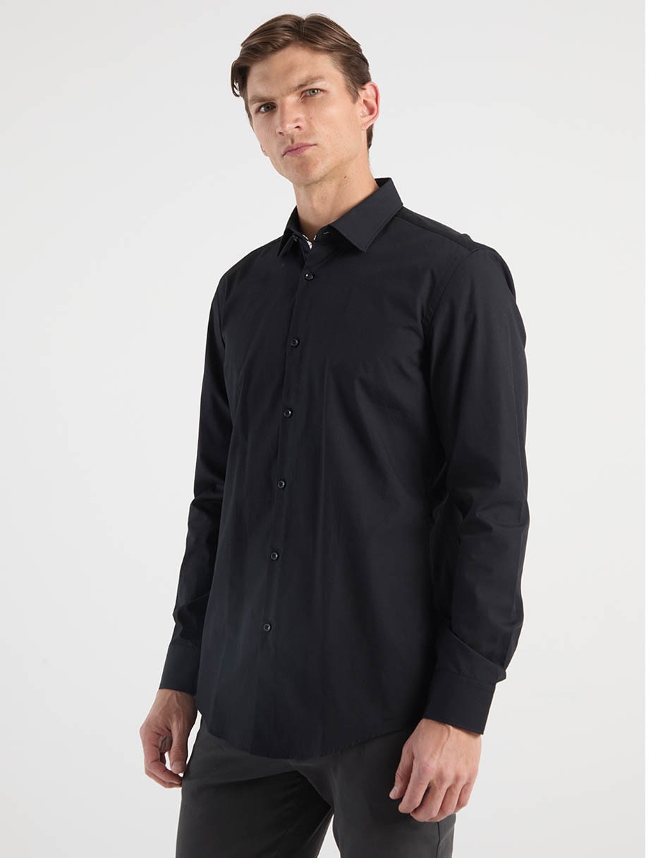 Camisa business casual de algodón manga larga para hombre 2