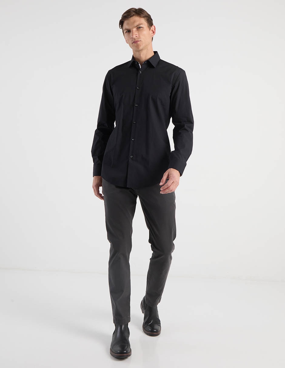 Camisa business casual de algodón manga larga para hombre 3