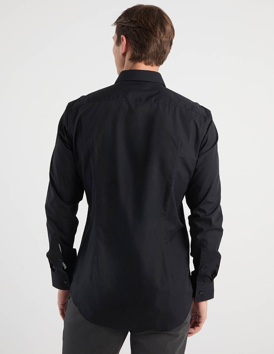 Camisa business casual de algodón manga larga para hombre 6
