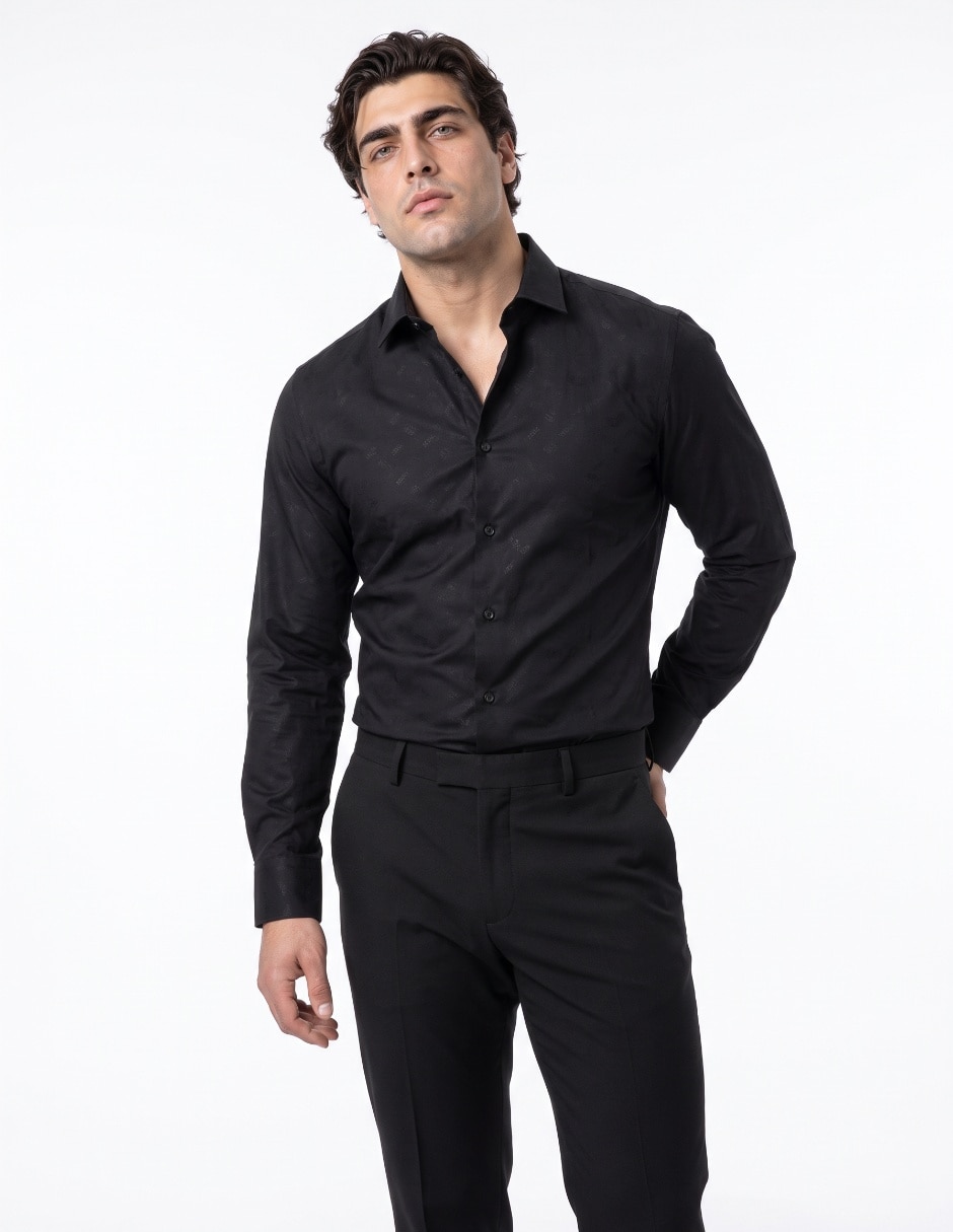Camisa casual de algodón manga larga para hombre Camisa casual de algodón manga larga para hombre