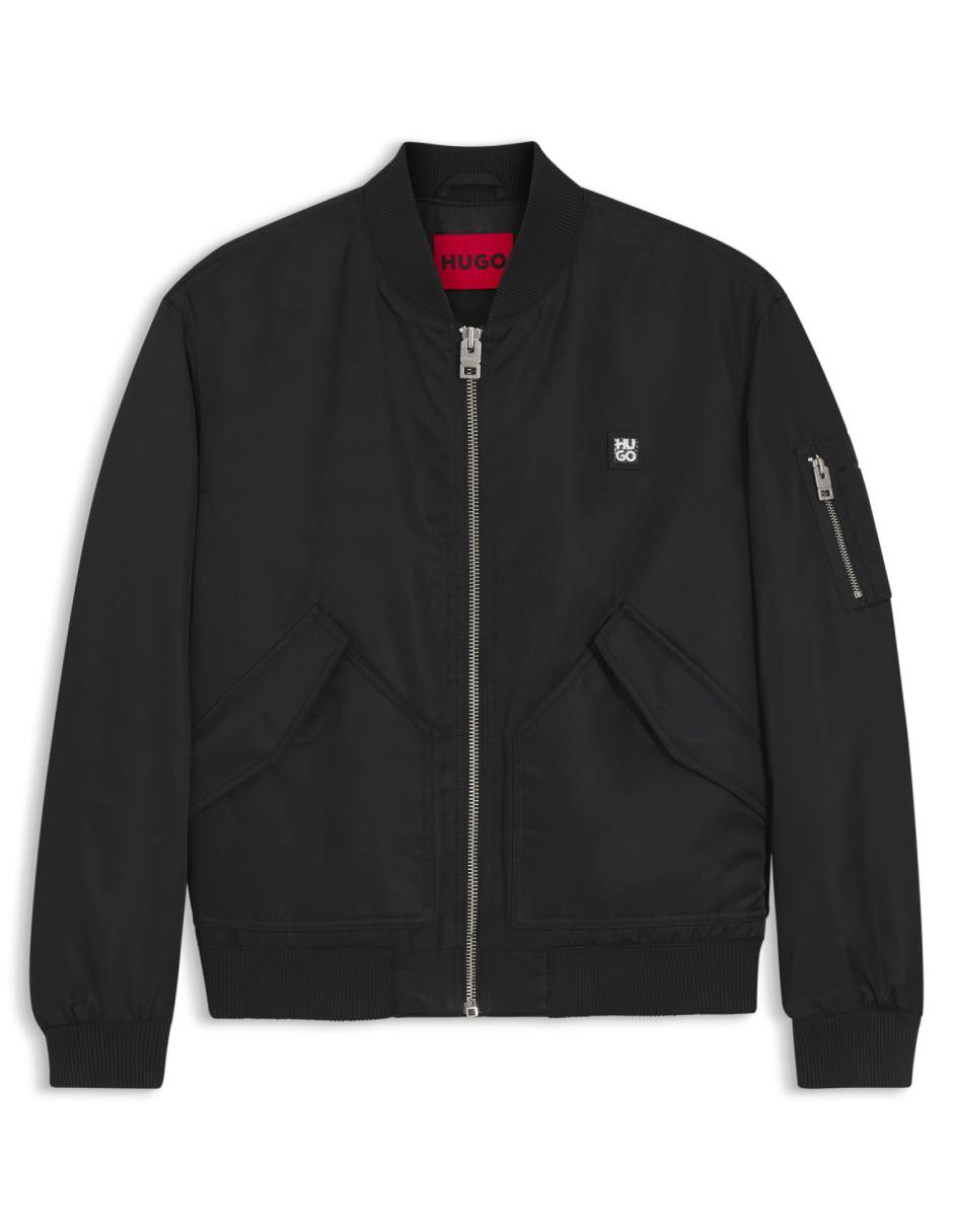 Chamarra bomber Hugo impermeable de piel para hombre