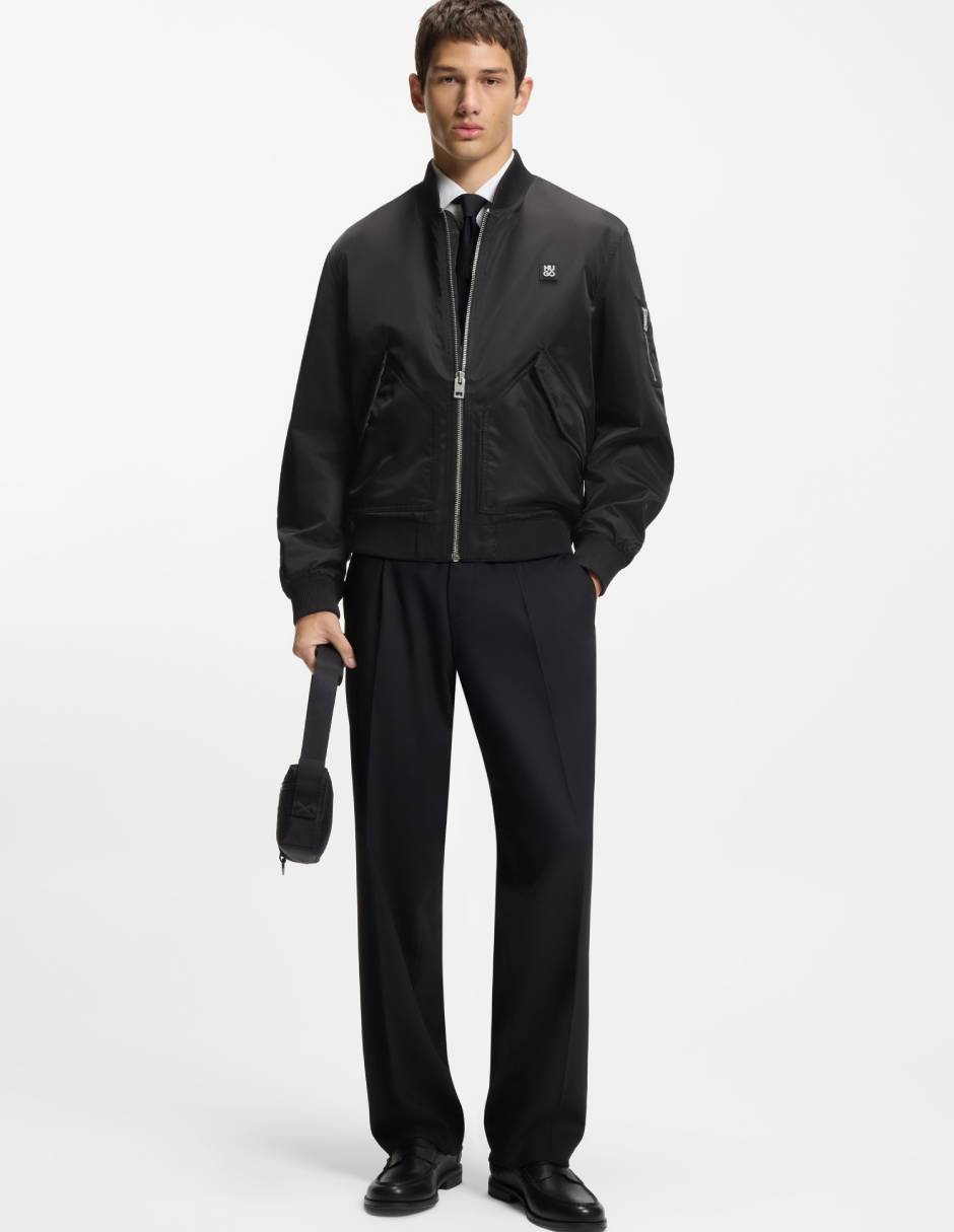 Chamarra bomber Hugo impermeable de piel para hombre