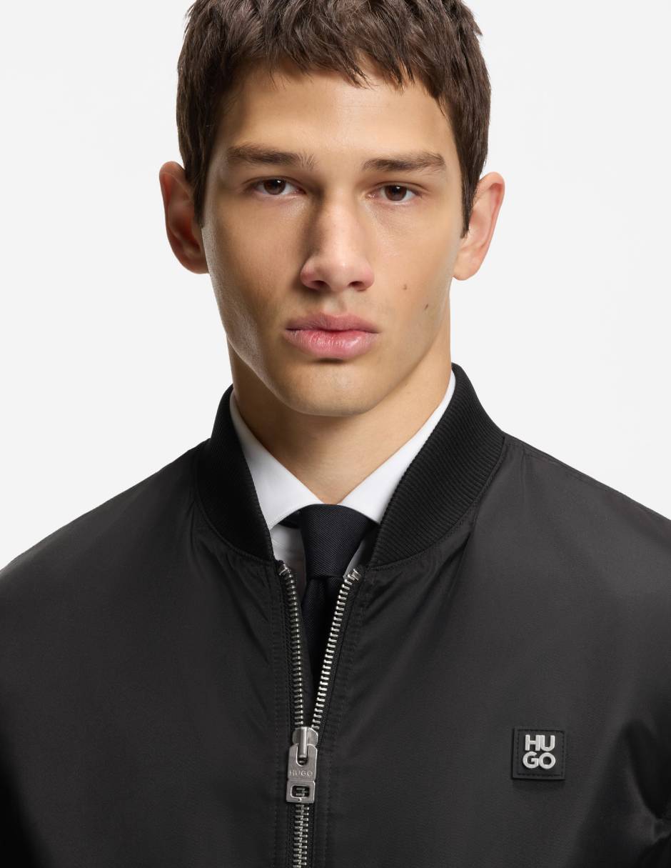 Chamarra bomber Hugo impermeable de piel para hombre
