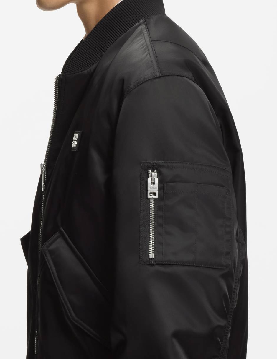 Chamarra bomber Hugo impermeable de piel para hombre