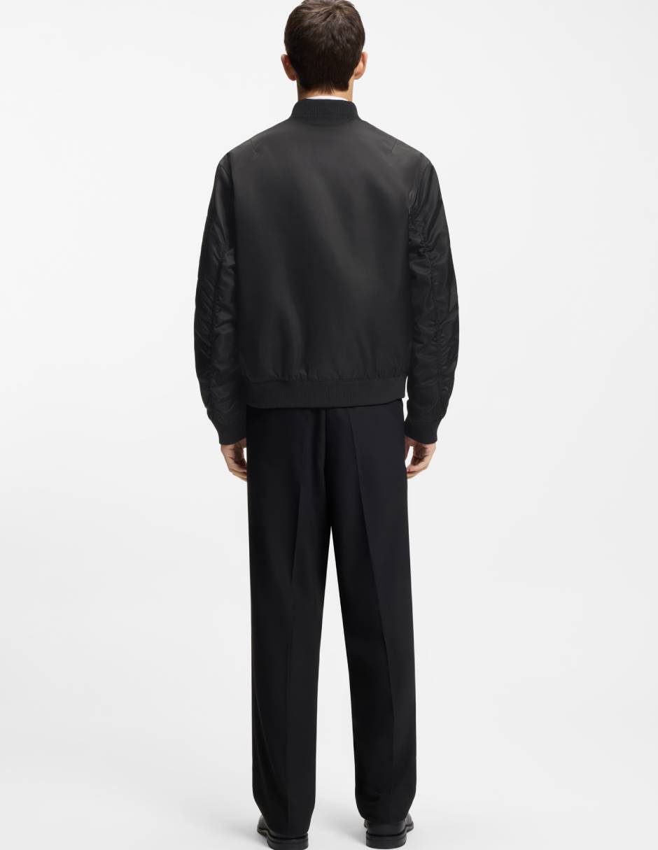 Chamarra bomber Hugo impermeable de piel para hombre