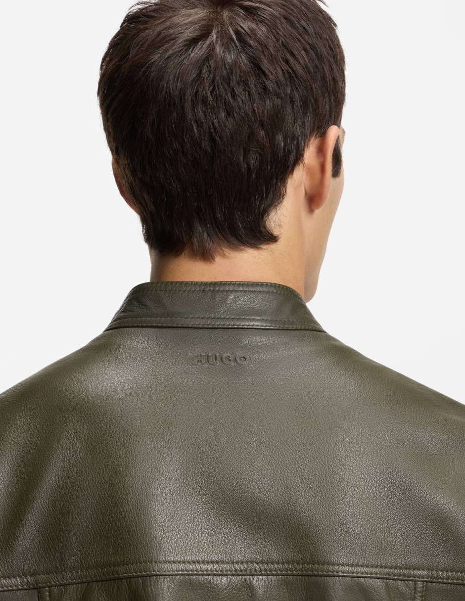 Chamarra cazadora Hugo de piel para hombre