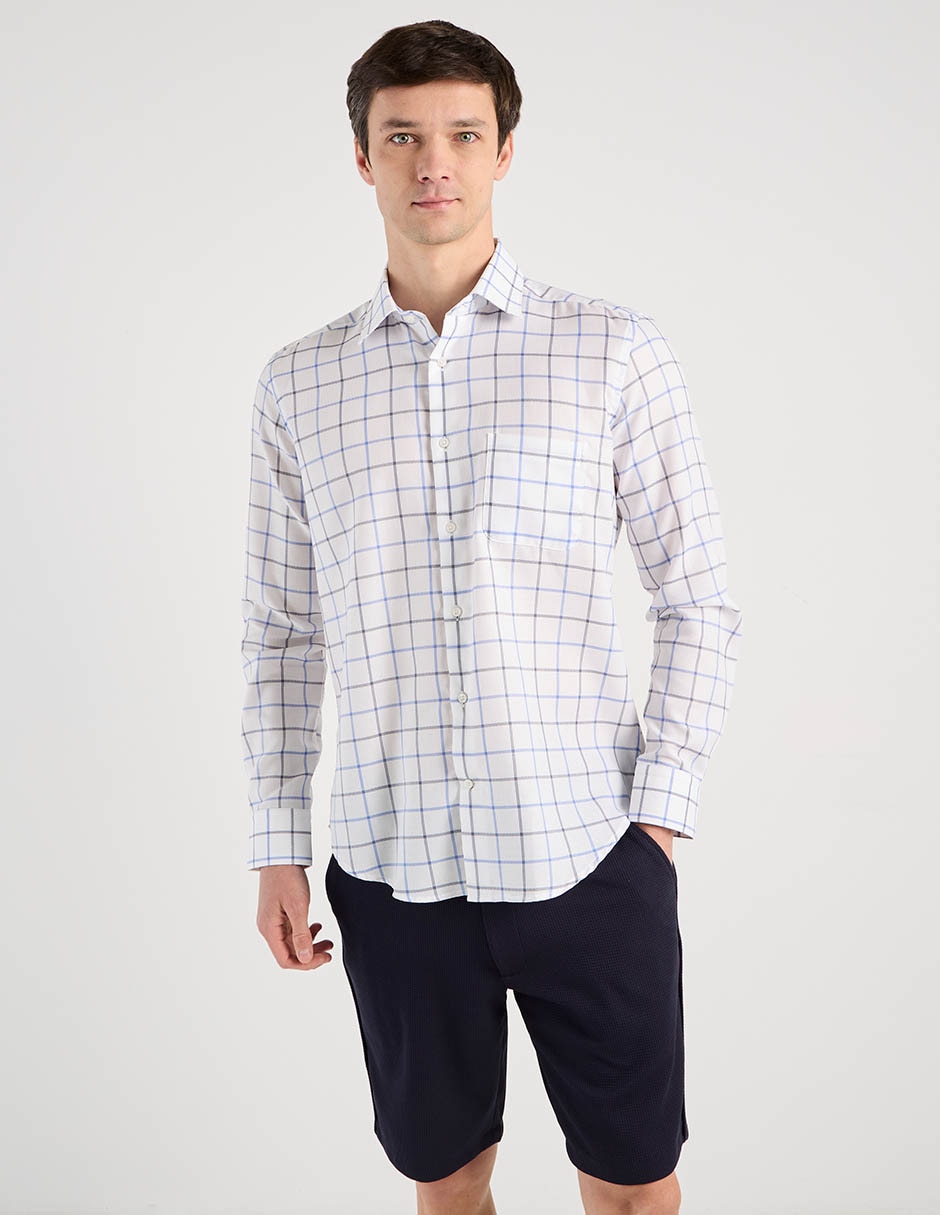 Camisa casual Scappino de algodón manga larga para hombre