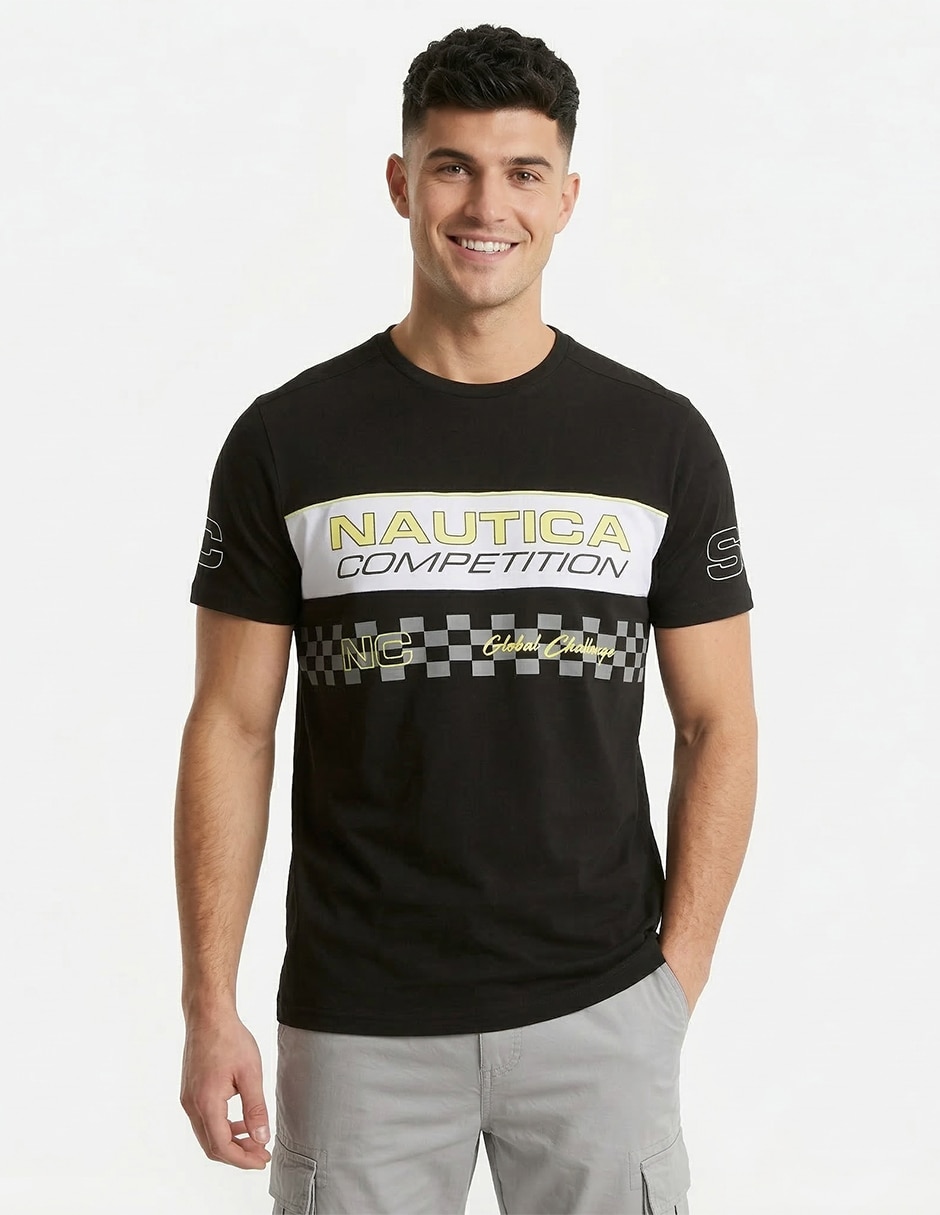 Playera nautica cuello redondo para hombre