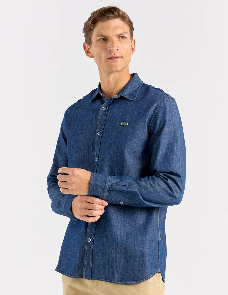 Camisa casual de algodón manga larga para hombre Camisa casual de algodón manga larga para hombre