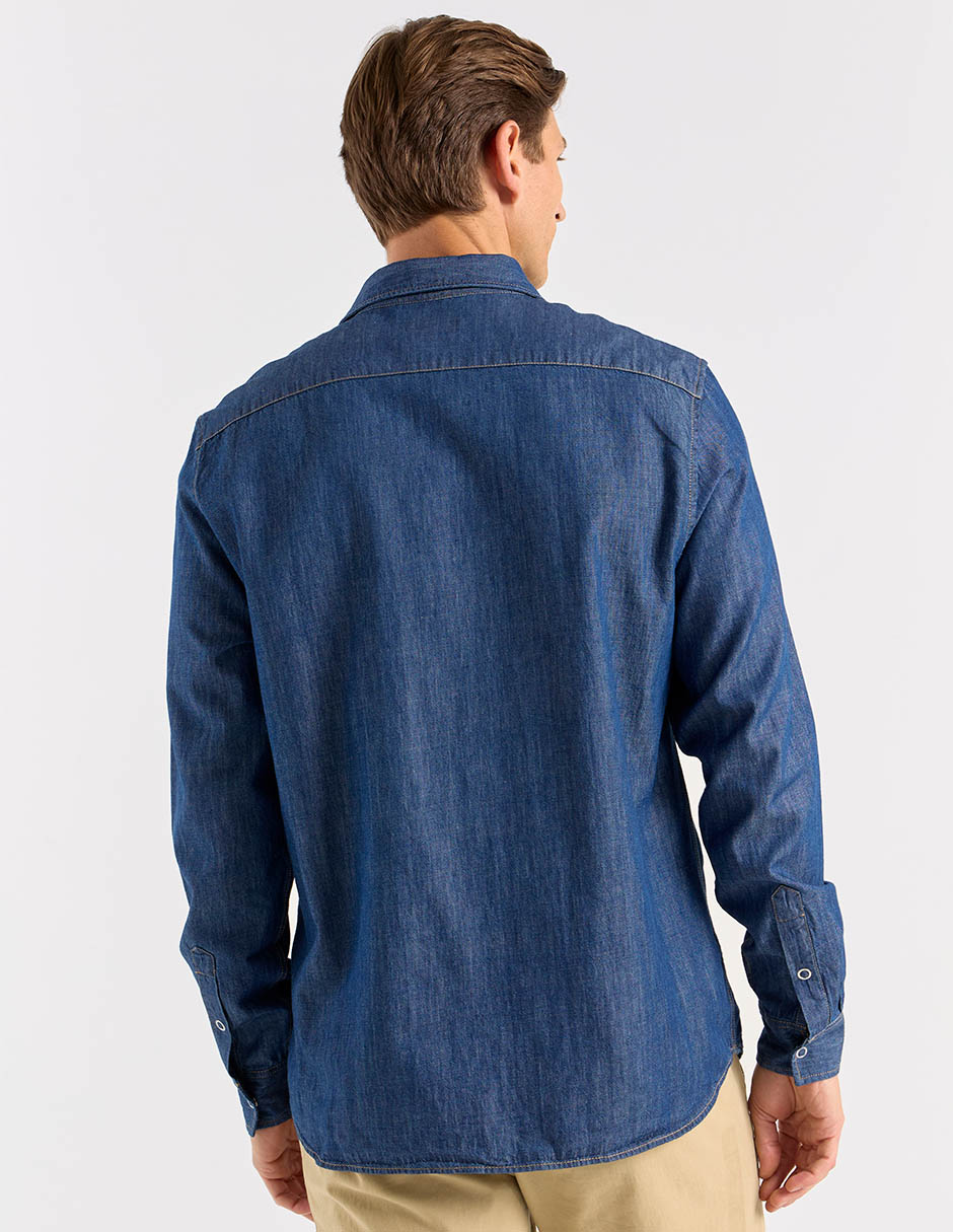 Camisa casual Lacoste de algodón manga larga para hombre