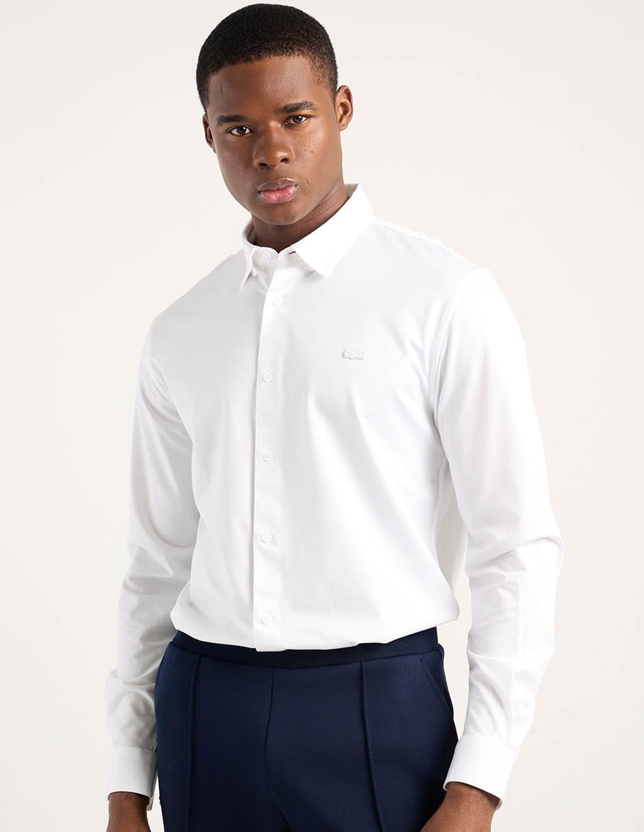 Camisa business casual de algodón manga larga para hombre