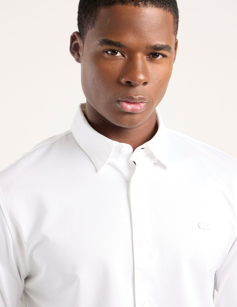 Camisa business casual Lacoste de algodón manga larga para hombre