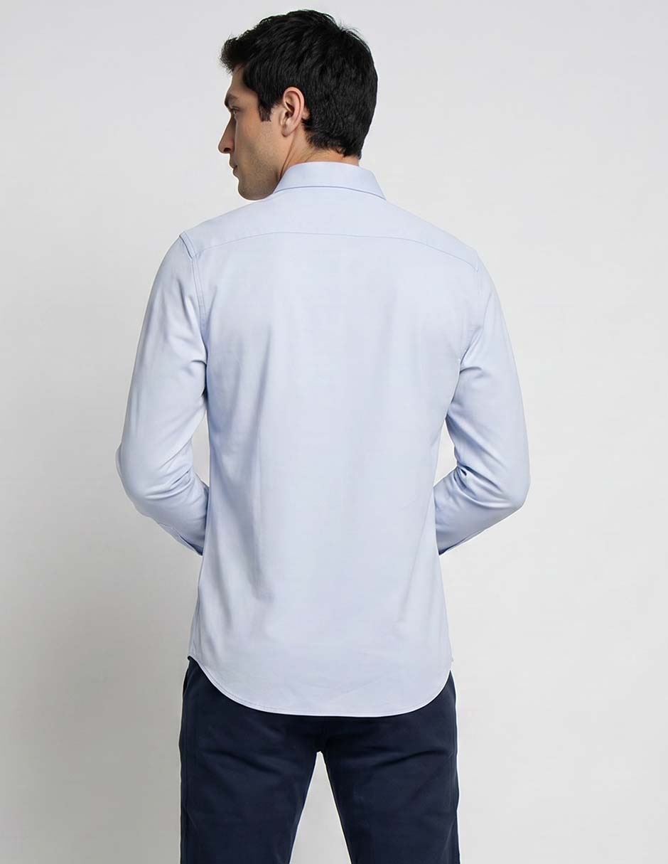 Camisa business casual de algodón manga larga para hombre