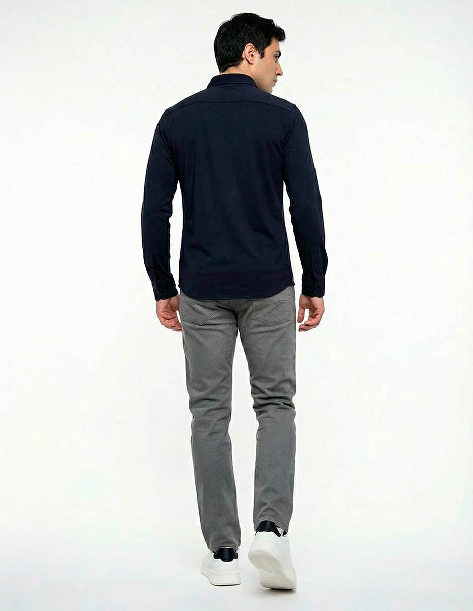 Camisa casual Lacoste de algodón manga larga para hombre