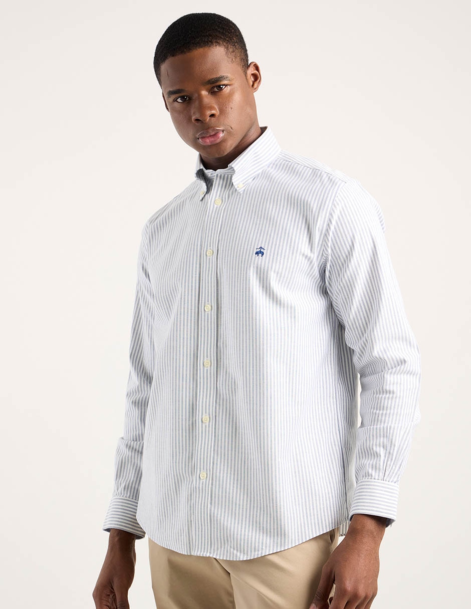 Camisa casual de algodón manga larga para hombre 1