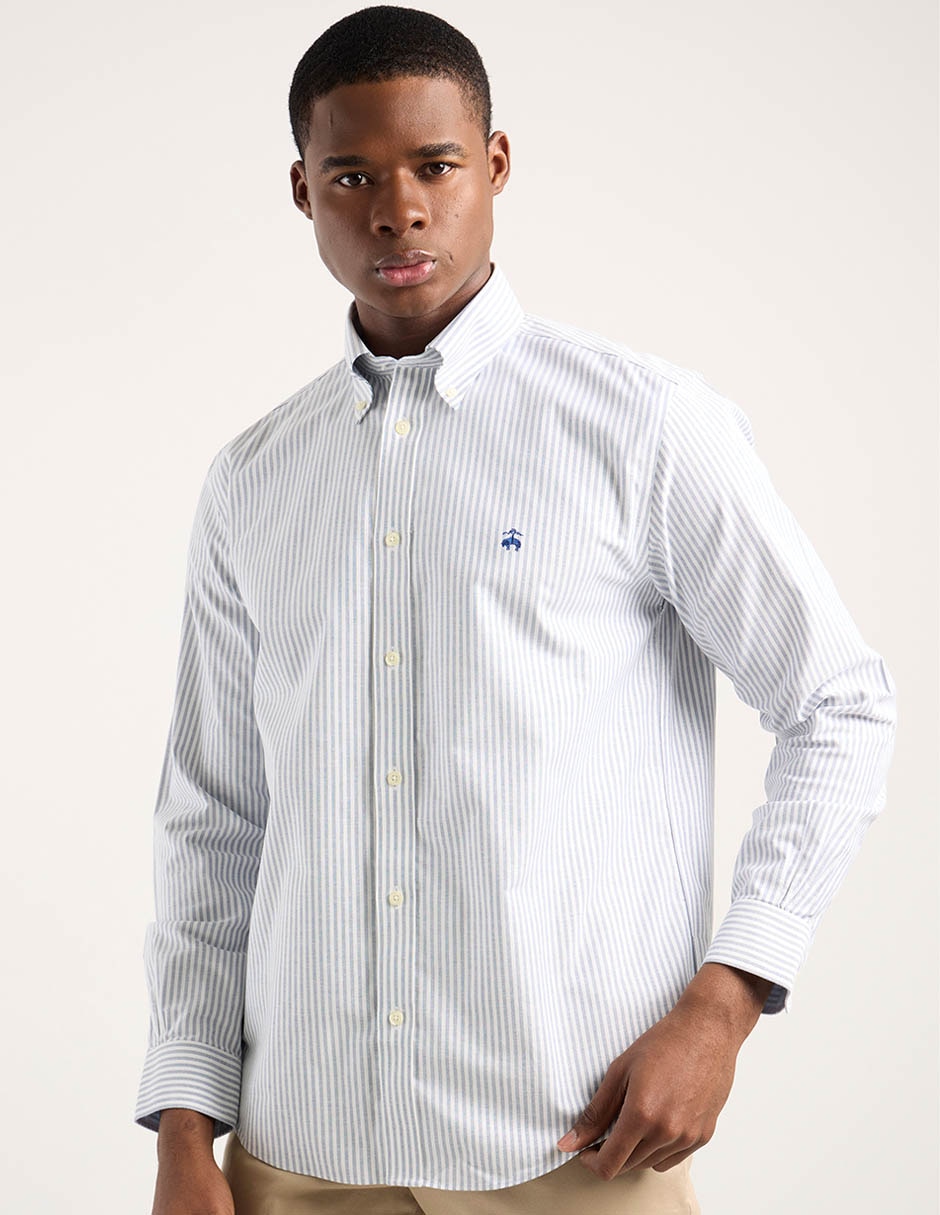 Camisa casual de algodón manga larga para hombre 7