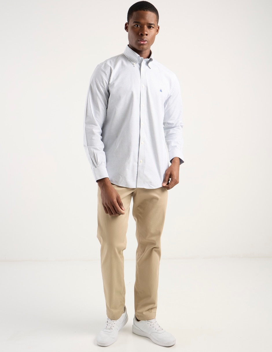 Camisa casual de algodón manga larga para hombre 8