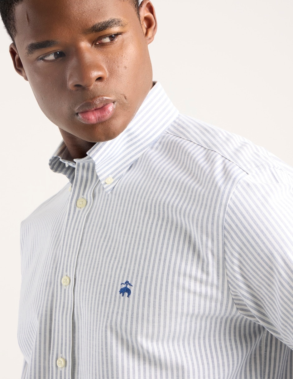 Camisa casual de algodón manga larga para hombre 9