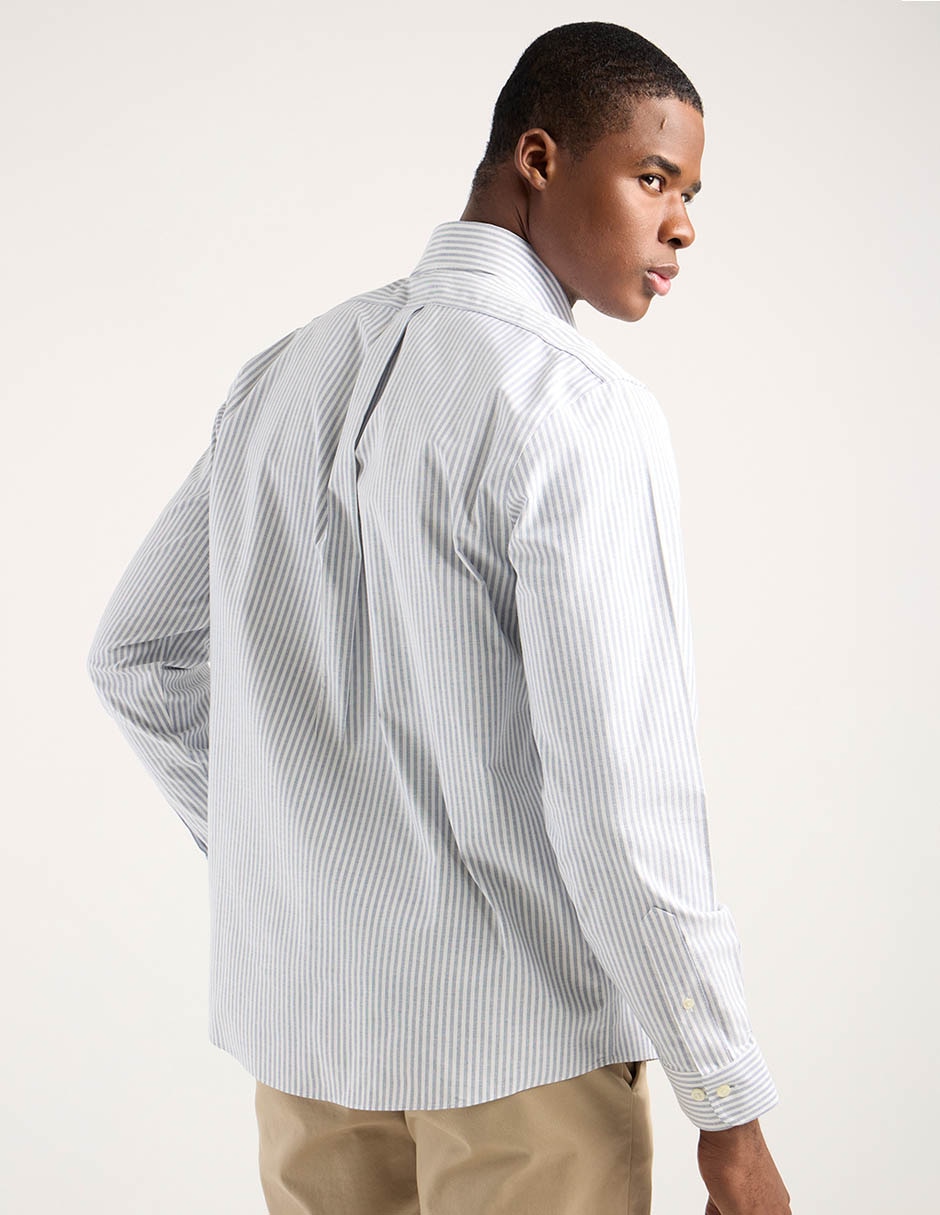 Camisa casual de algodón manga larga para hombre 11