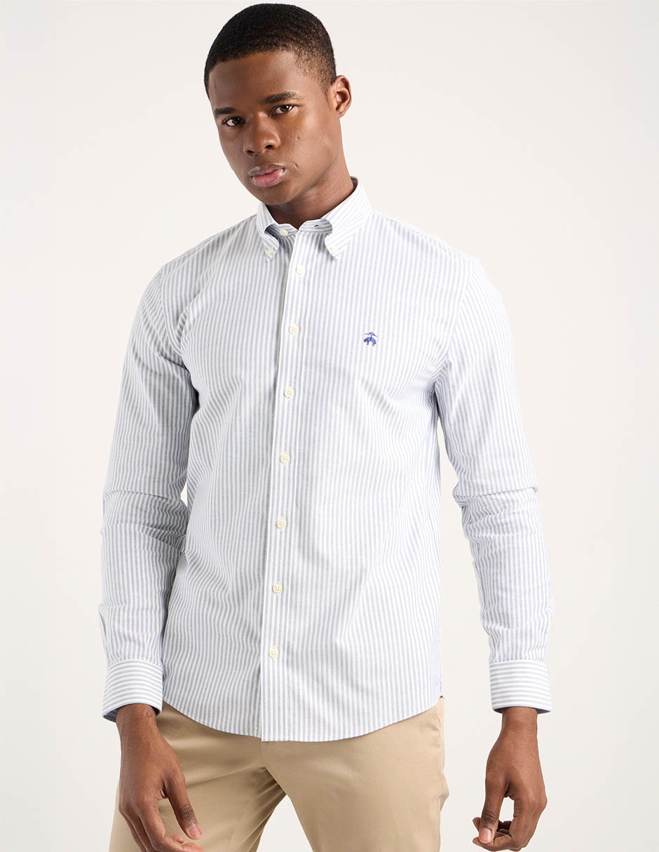 Camisa casual Brooks Brothers de algodón manga larga para hombre