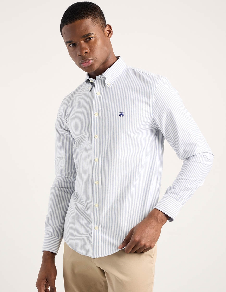 Camisa casual Brooks Brothers de algodón manga larga para hombre