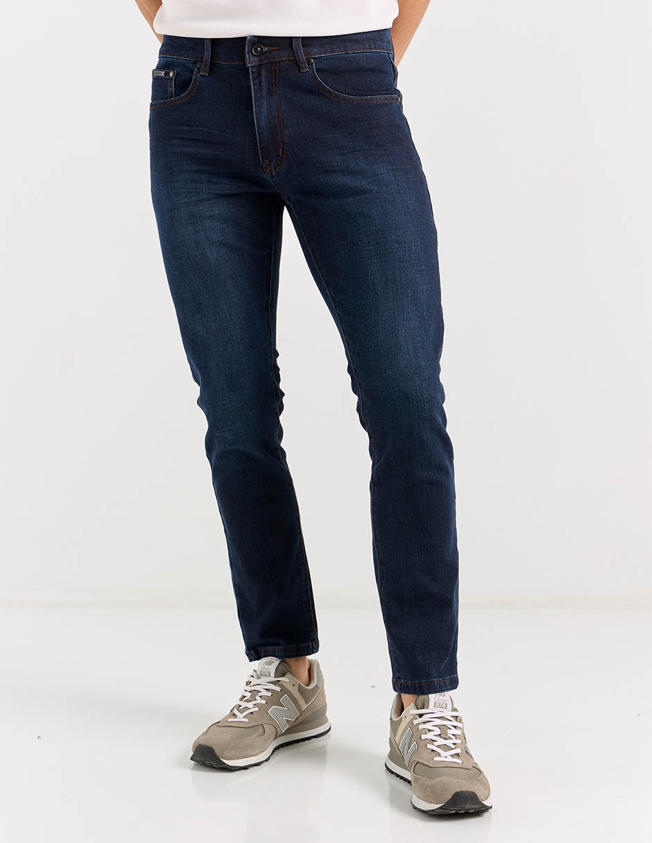 Jeans slim lavado medio para hombre 1