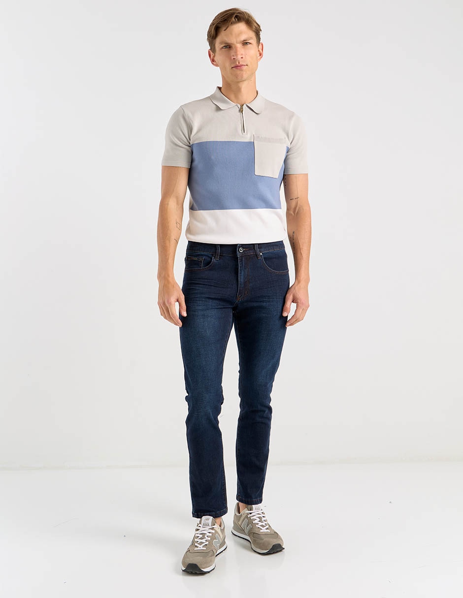 Jeans slim lavado medio para hombre 7